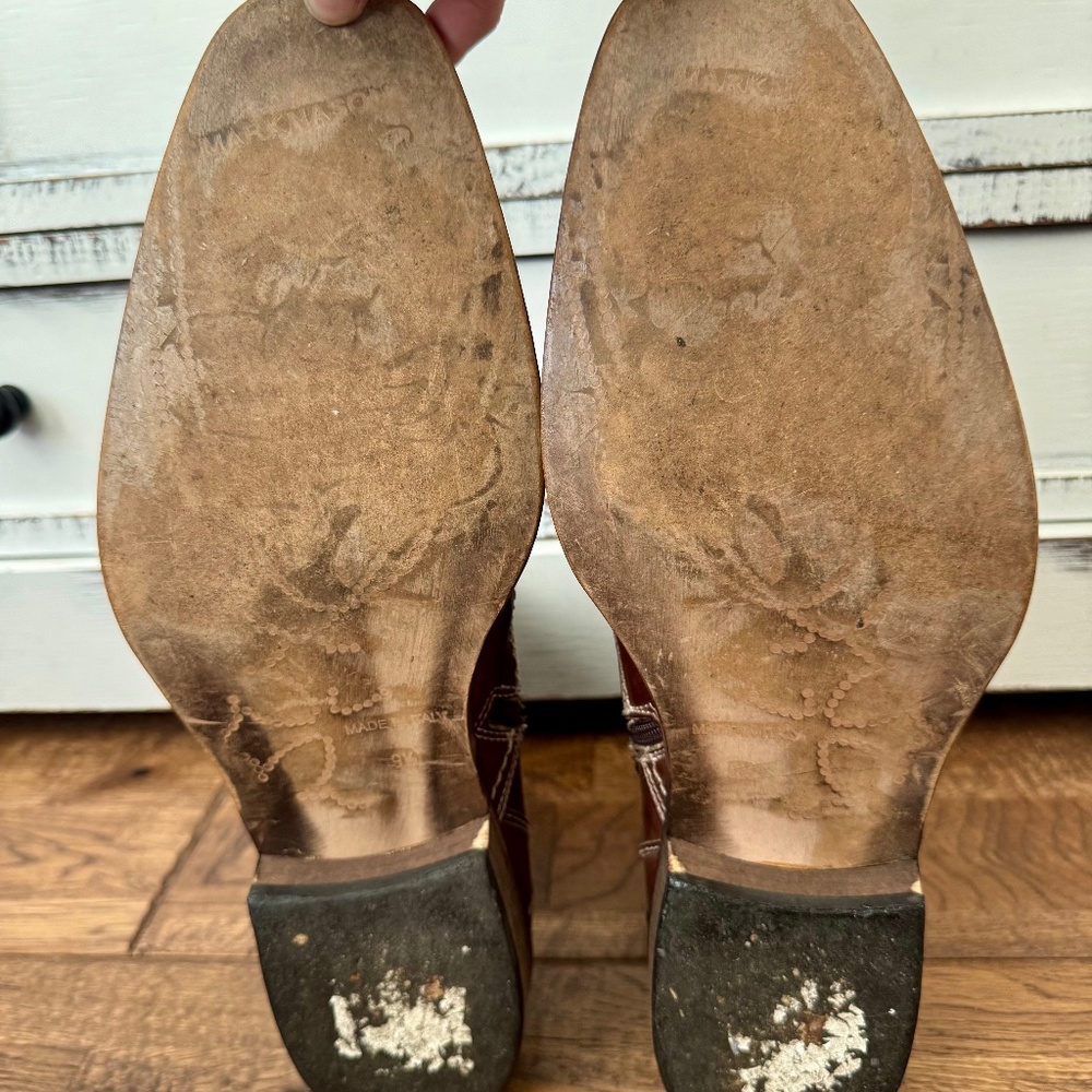 Mark Nason Rock Lives Regal Cross Raw Stitch Distressed Ankle Boots Men's 9.5 - Picture 8 of 9